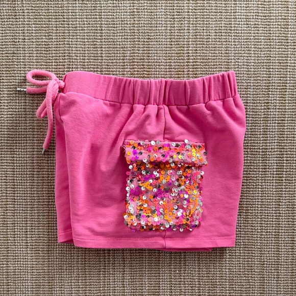 Baby Sara Other - Pink Shorts with Sequin Pocket